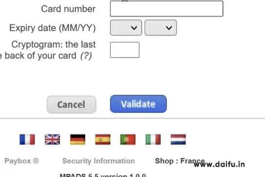 Shopify支付页面输入卡号和有效期，欧元虚拟卡代付正在提交