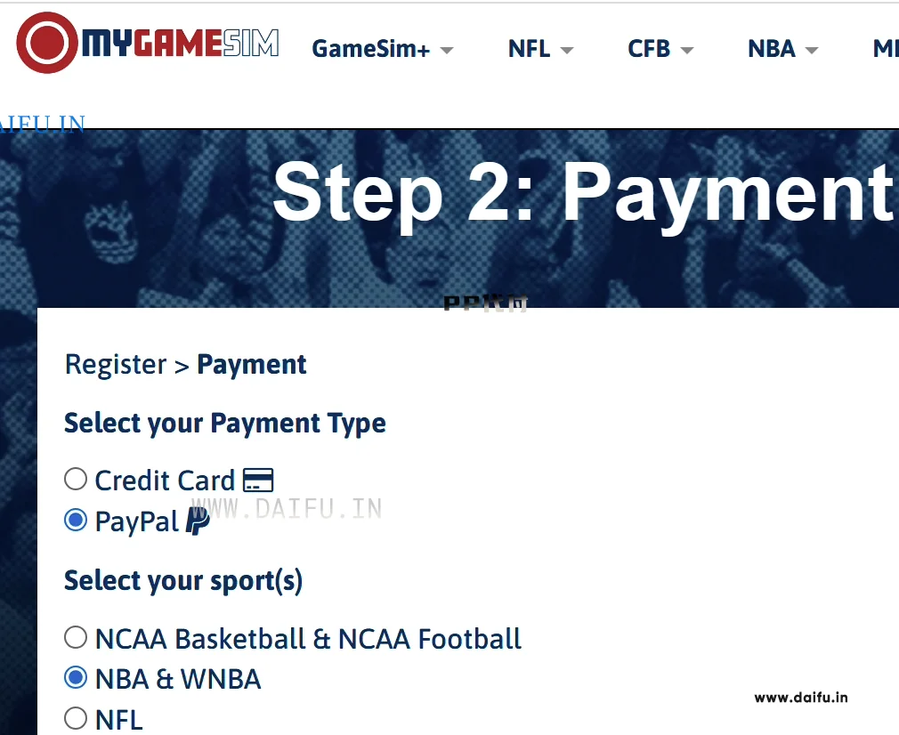 mYGAMESIM网站支持PayPal支付，切换支付方式